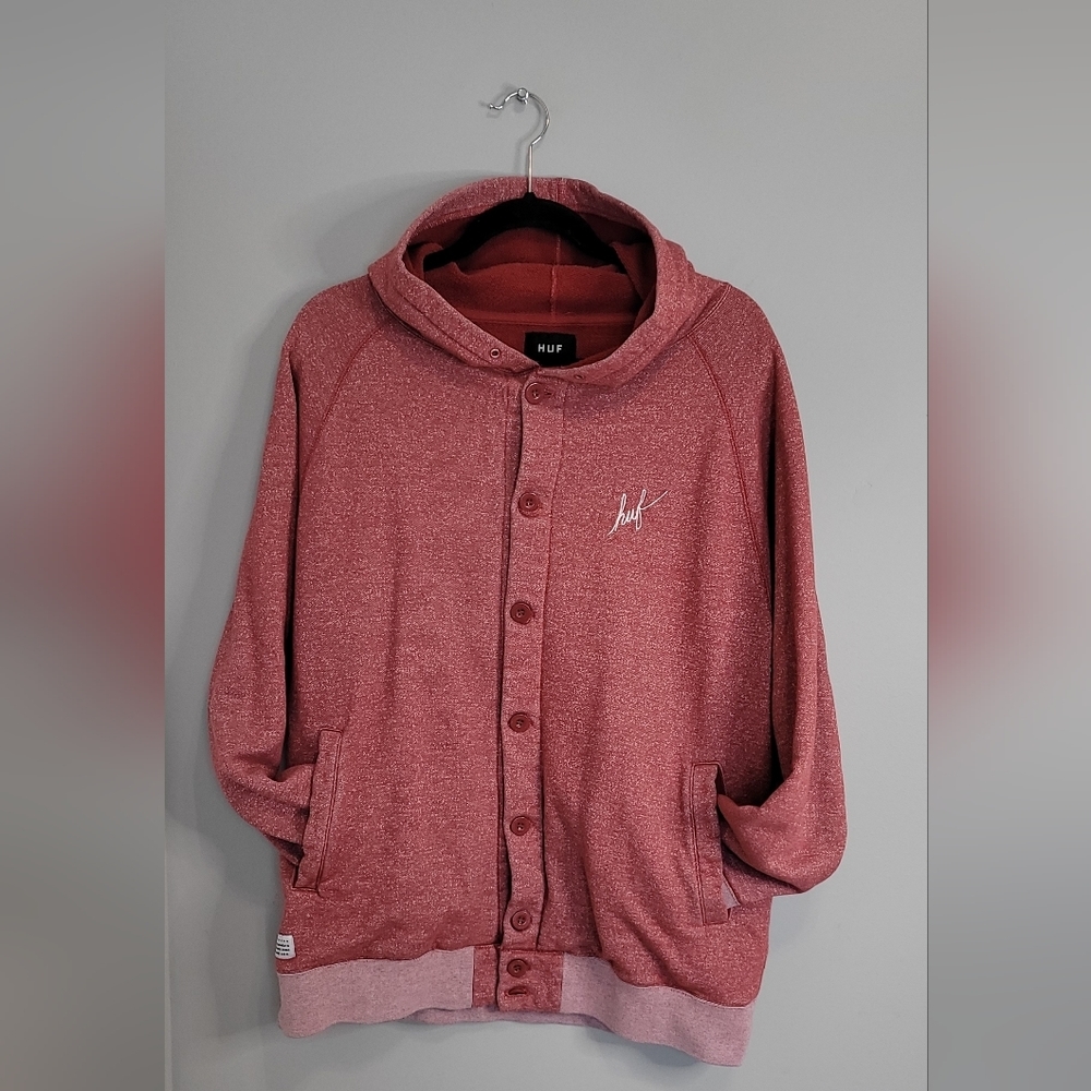 Hooded button up vest by HUF size XL